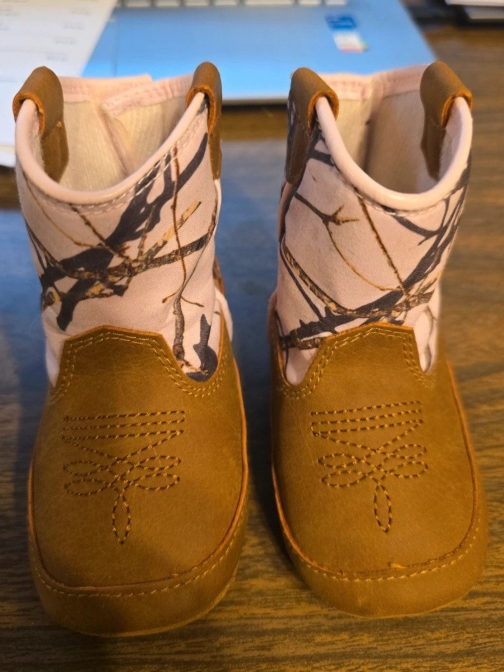 Kids Brown and Pink Western-Style Booties